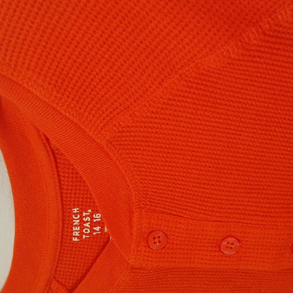 French Toast Crewneck LS Thermal Tees Bundle Boys 14/16 Slim Fit, Orange Blue - Picture 3 of 13